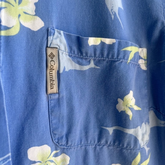 COLUMBIA Button Down Hawaiian Short Sleeve Shirt Women’s Large - Picture 5 of 9